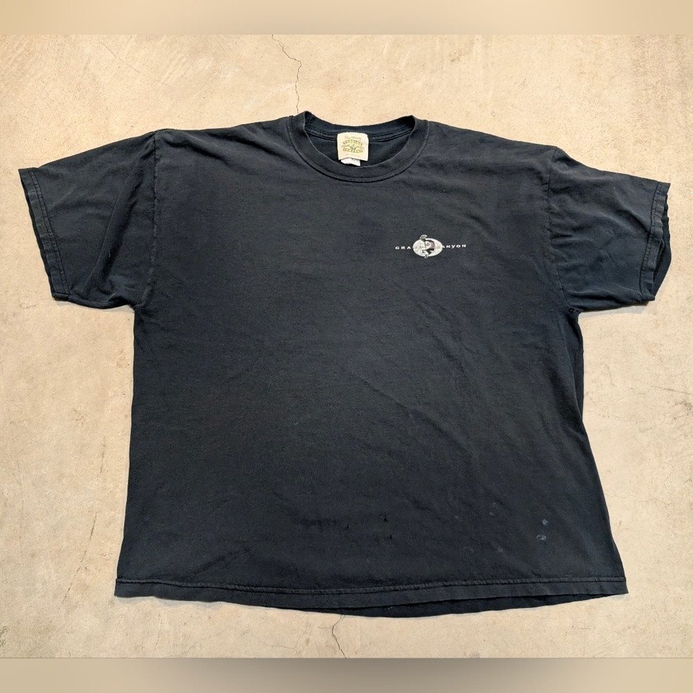 Y2K Jerzees Grand Canyon Shirt Black Men's 2XL Flaw Faded